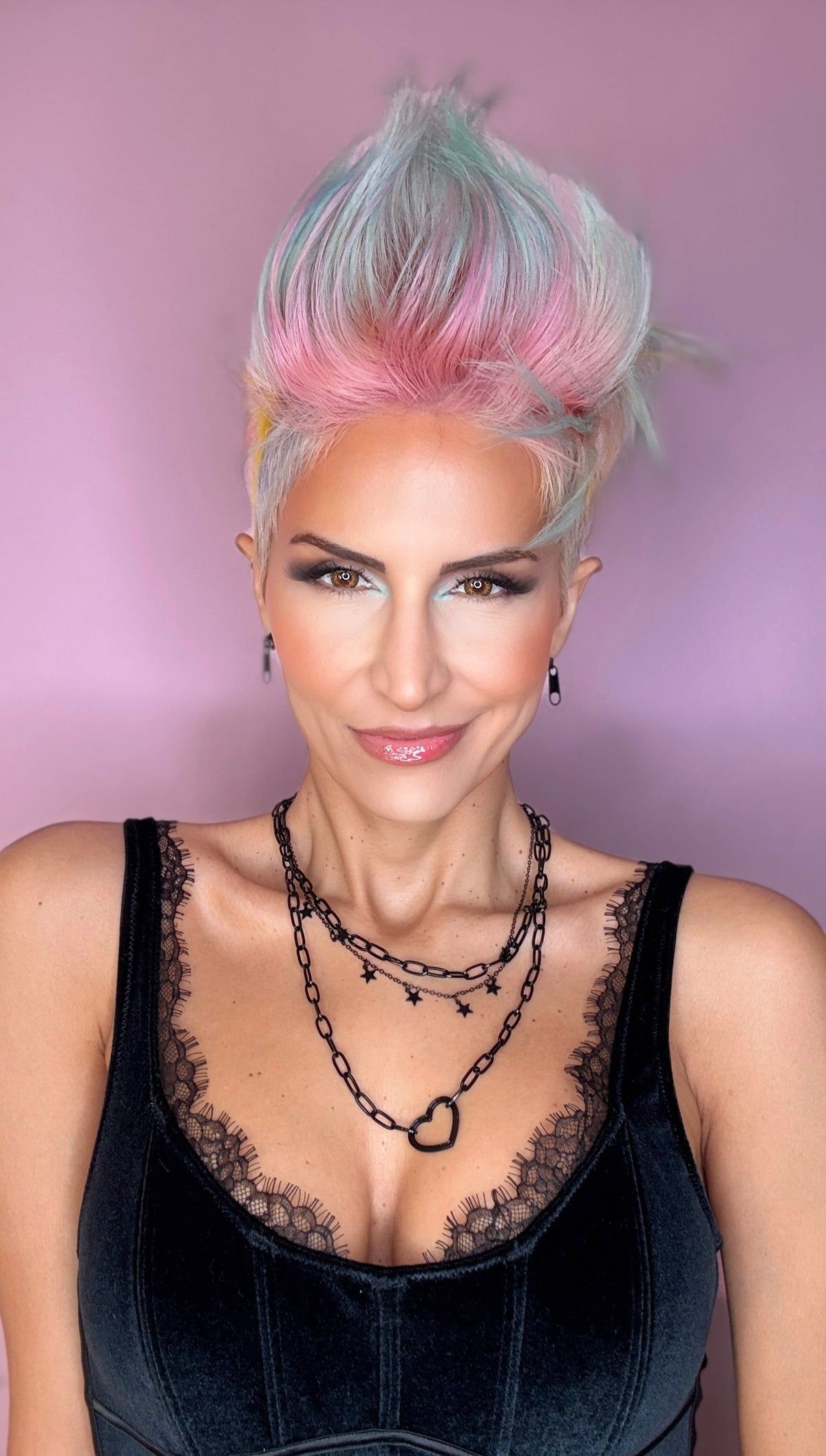 Black star chain statement necklace by Alineh